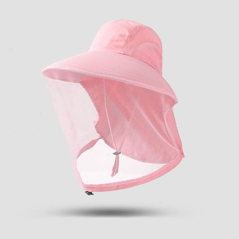 Sun-Protective Breathable Wide-Brim Bucket Hat