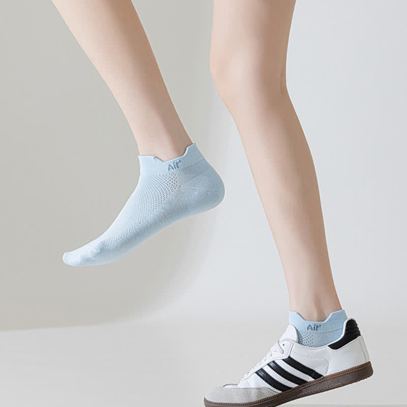 Thin Cotton Sweat-absorbent Breathable Mesh Ankle Socks(6 Pairs)