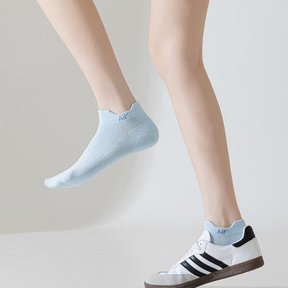 Thin Cotton Sweat-absorbent Breathable Mesh Ankle Socks(6 Pairs)