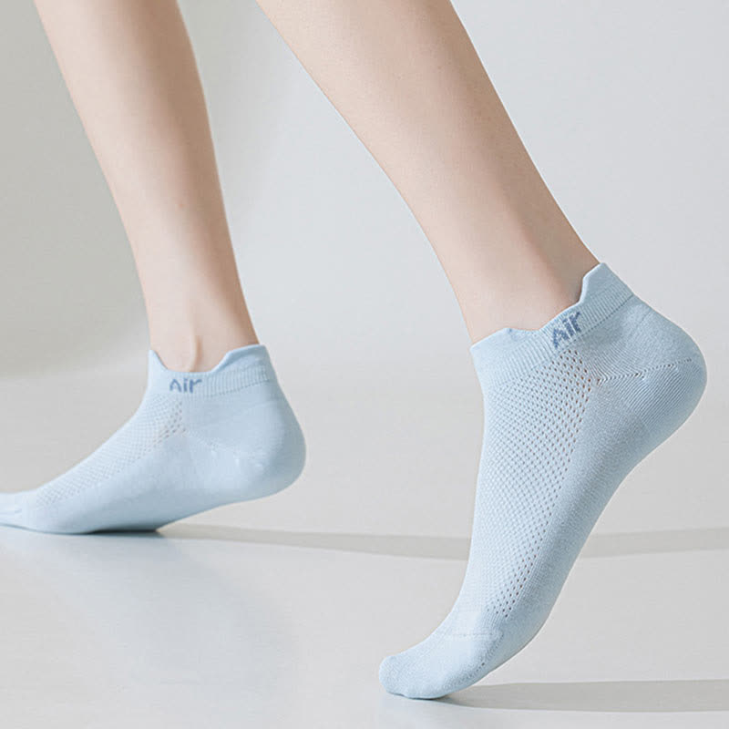 Thin Cotton Sweat-absorbent Breathable Mesh Ankle Socks(6 Pairs)