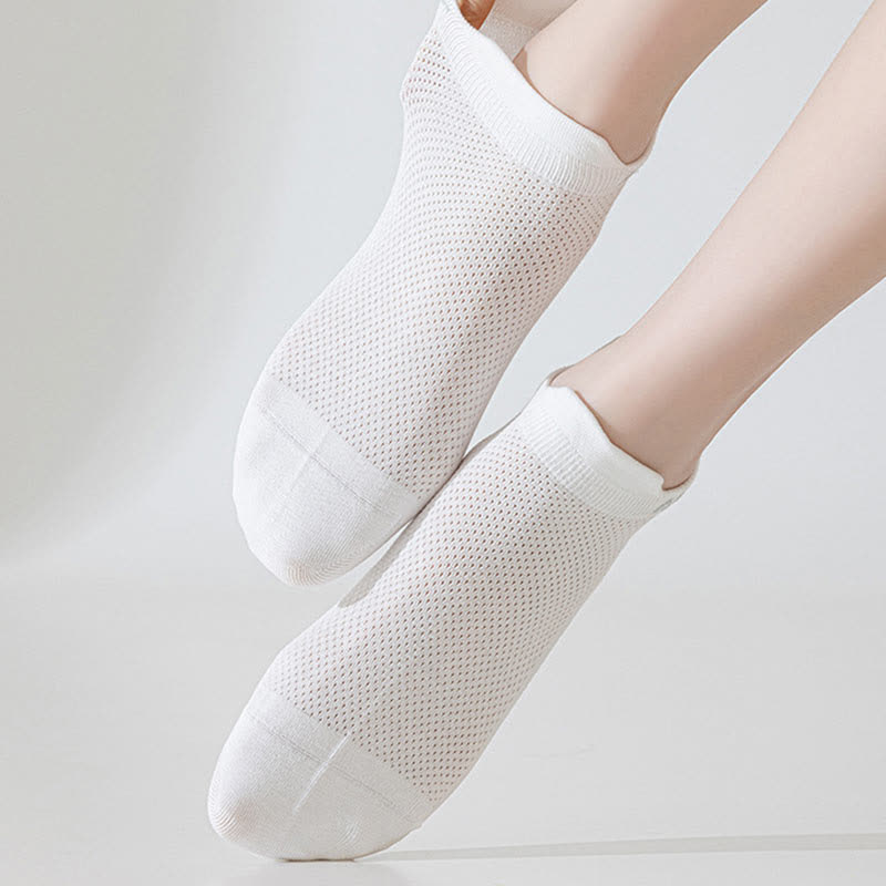 Thin Cotton Sweat-absorbent Breathable Mesh Ankle Socks(6 Pairs)