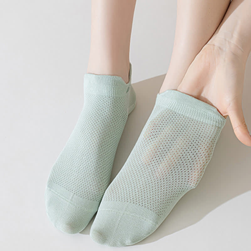 Thin Cotton Sweat-absorbent Breathable Mesh Ankle Socks(6 Pairs)