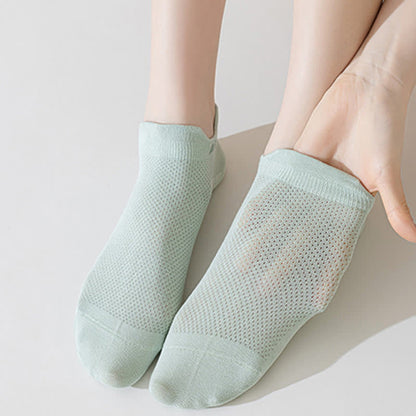 Thin Cotton Sweat-absorbent Breathable Mesh Ankle Socks(6 Pairs)