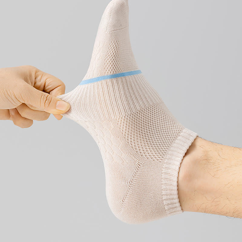 Cotton Mesh Honeycomb Bottom No Show Socks(6 Pairs)