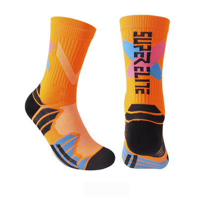 Color-Block Cushioned Support Basketball Quarter Socks(7 Pairs)