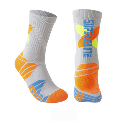 Color-Block Cushioned Support Basketball Quarter Socks(7 Pairs)