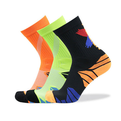 Color-Block Cushioned Support Basketball Quarter Socks(7 Pairs)