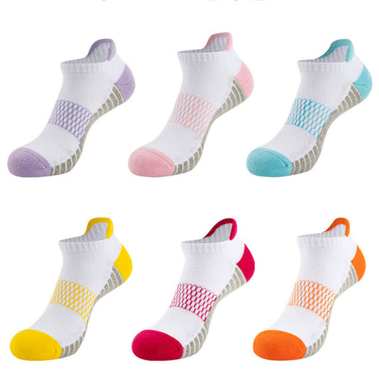Cotton Sweat-absorbent Breathable Running Ankle Socks(6 Pairs)