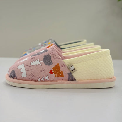 Cute Animal Print Non-Slip Canvas Home Slippers
