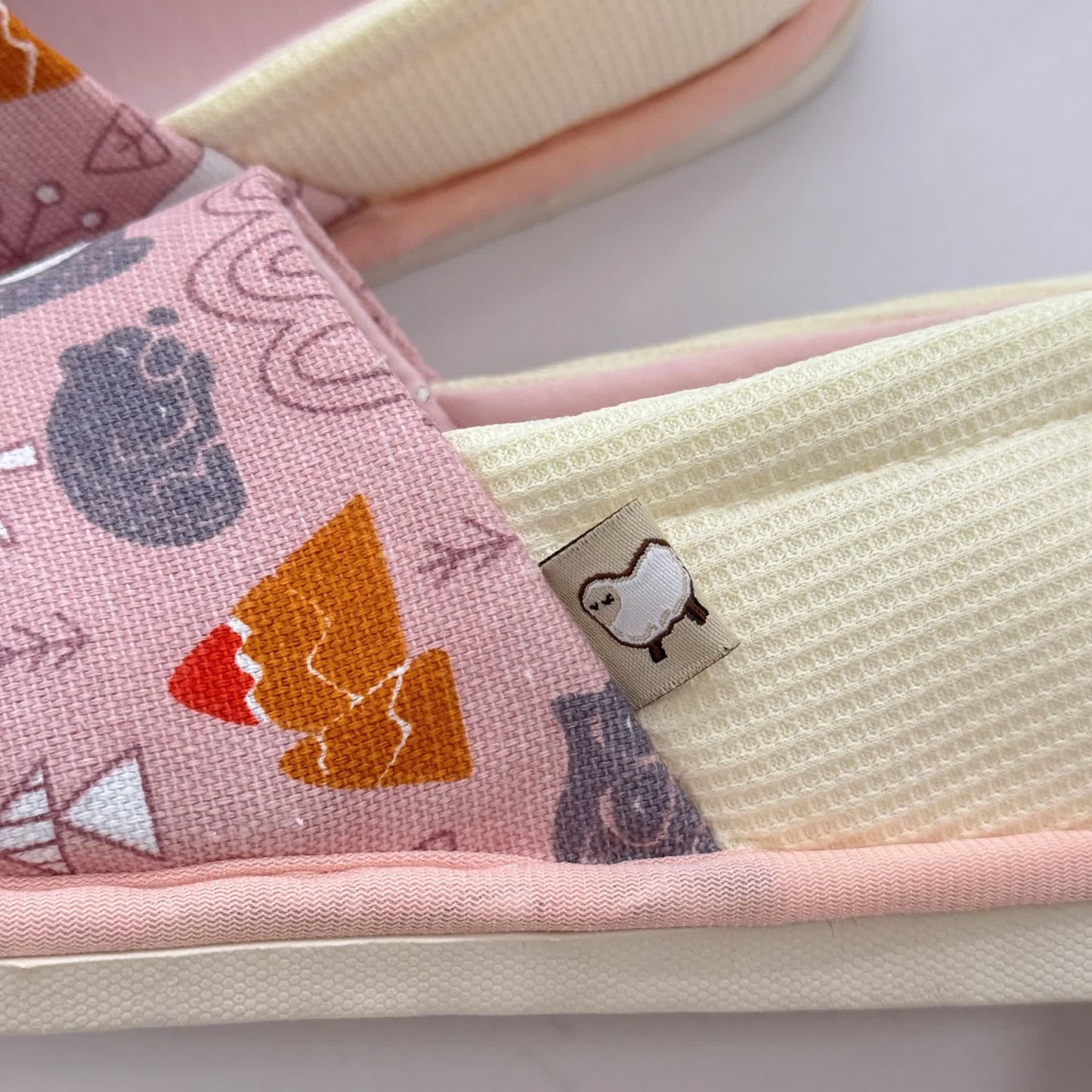 Cute Animal Print Non-Slip Canvas Home Slippers