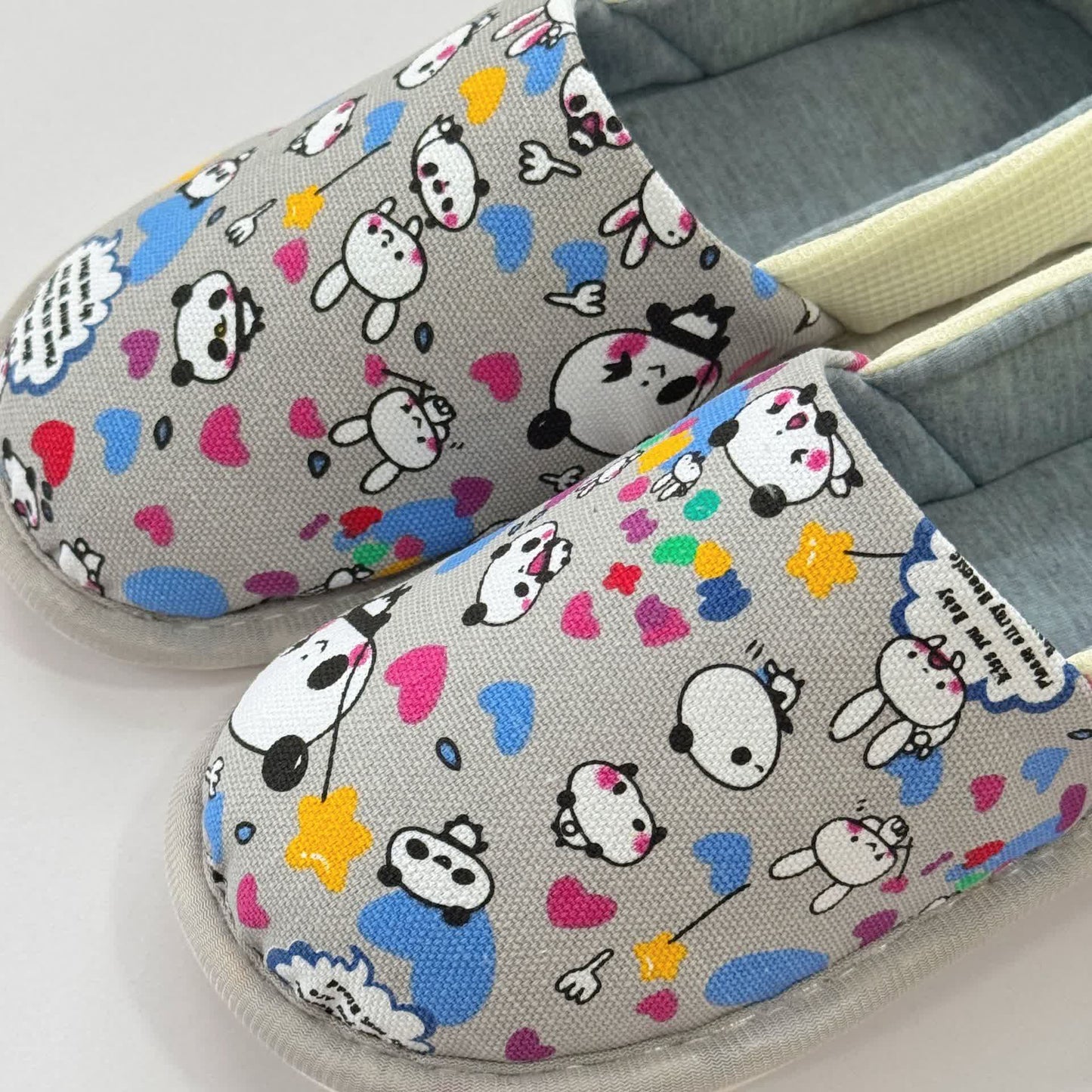 Cute Animal Print Non-Slip Canvas Home Slippers