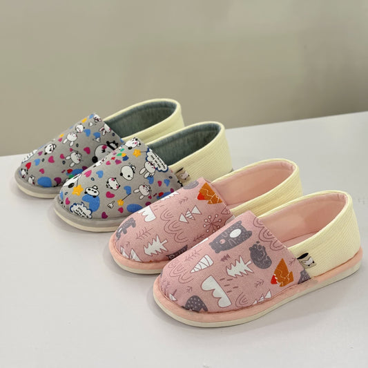 Cute Animal Print Non-Slip Canvas Home Slippers