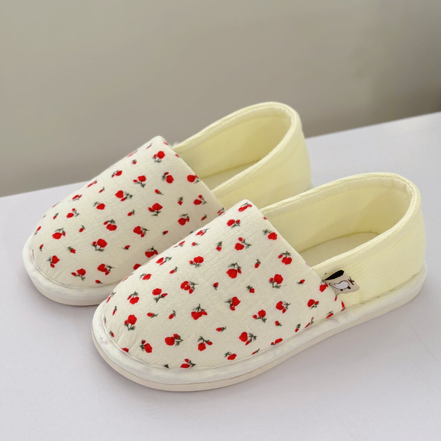 Floral Non-Slip Canvas Home Slippers