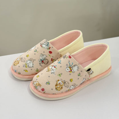 Rabbit Print Non-Slip Canvas Home Slippers