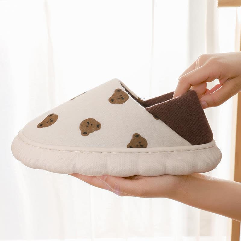 Cartoon Print Thick-Soled Non-Slip Closed-Back Slippers