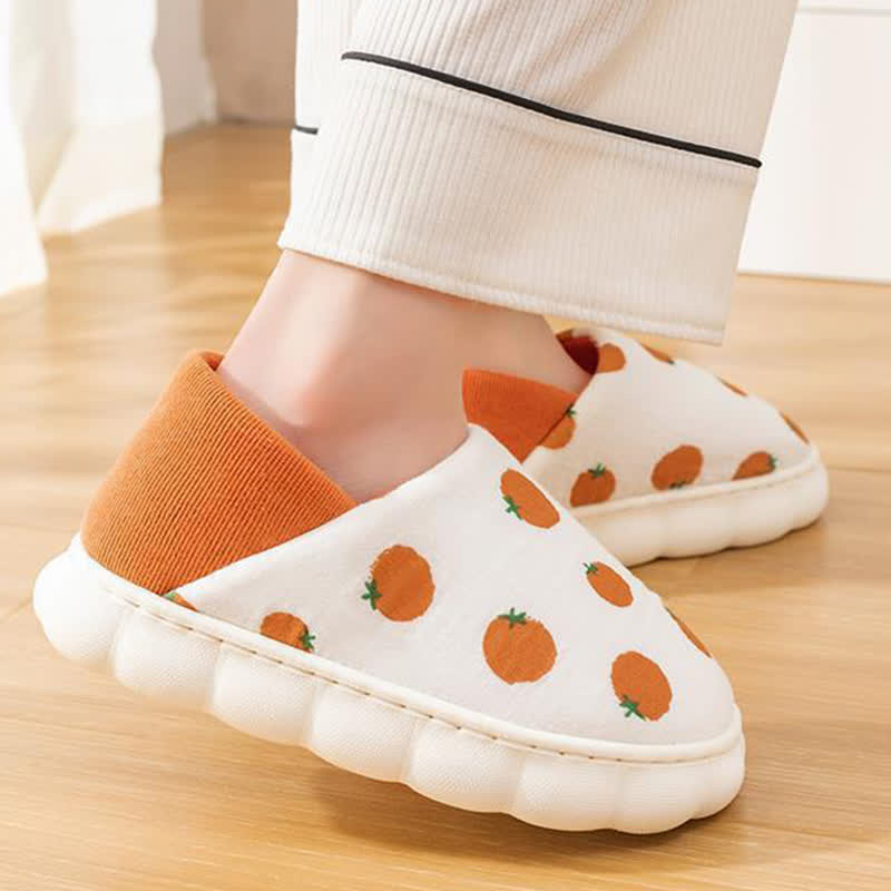 Cartoon Print Thick-Soled Non-Slip Closed-Back Slippers