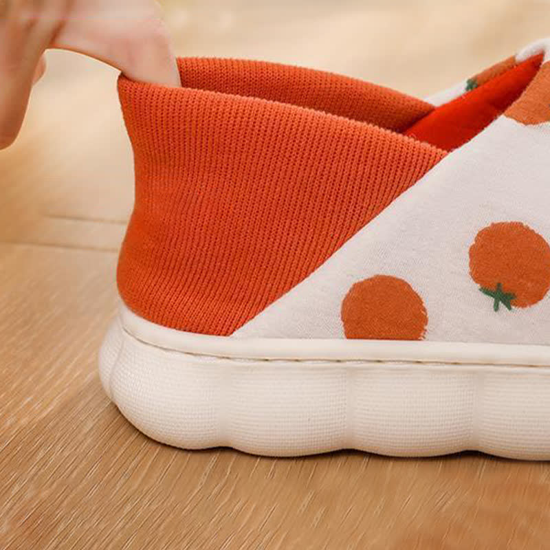 Cartoon Print Thick-Soled Non-Slip Closed-Back Slippers