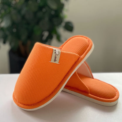 Solid Color Simple Waffle Home Slippers