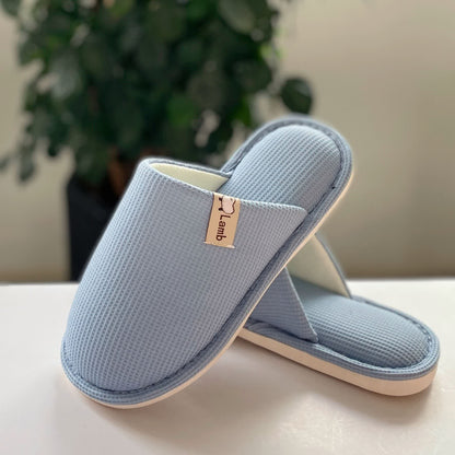 Solid Color Simple Waffle Home Slippers