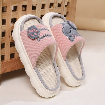 Cute Cartoon Kitten Home Slippers