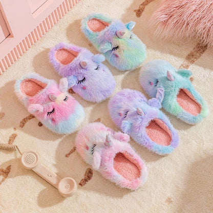 Cute Unicorn Plush Home Slippers
