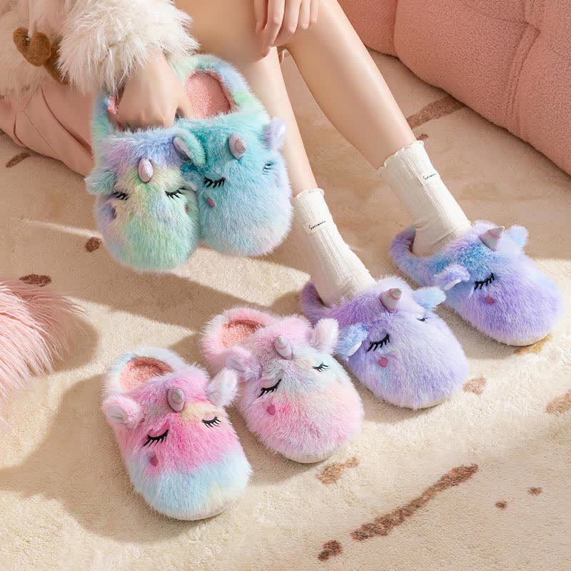 Cute Unicorn Plush Home Slippers