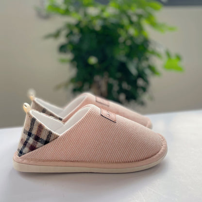 Simple Plaid Stitching Non-slip Slippers