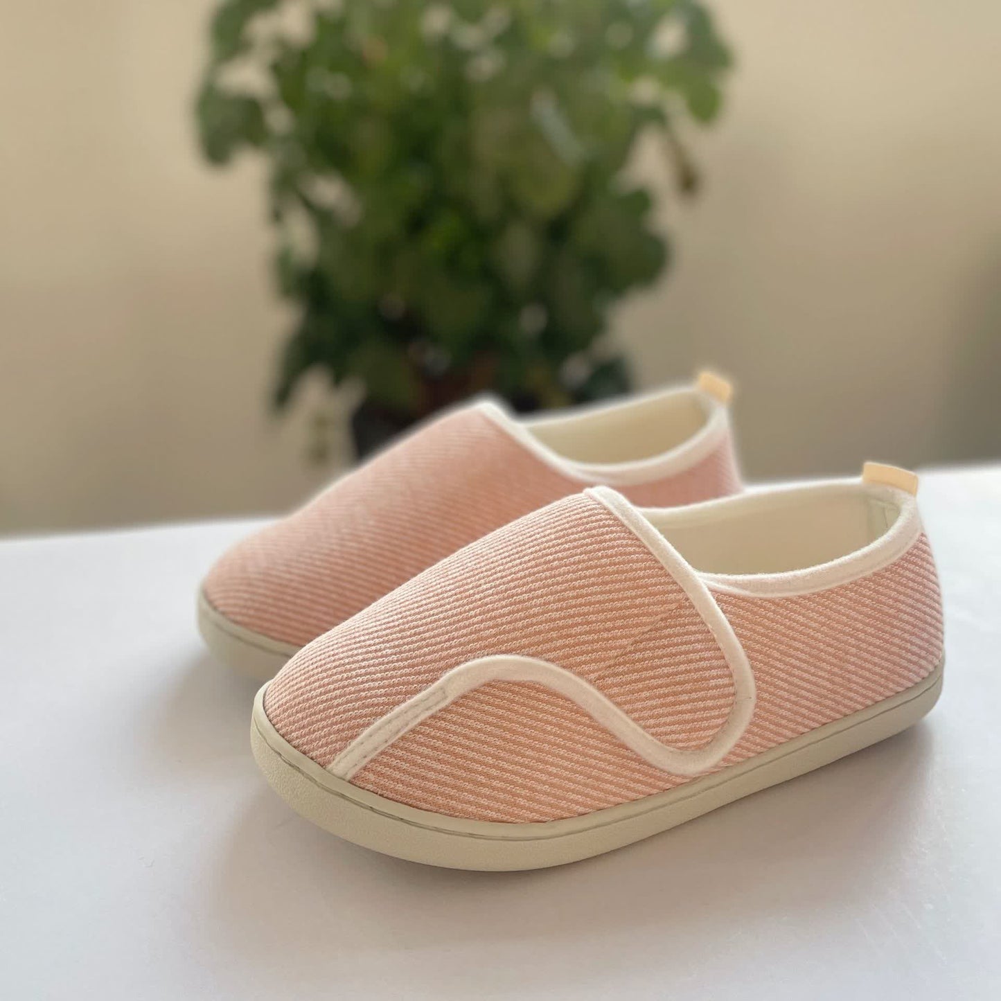 Striped Soft-Sole Velcro Slippers