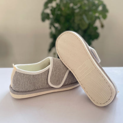 Striped Soft-Sole Velcro Slippers