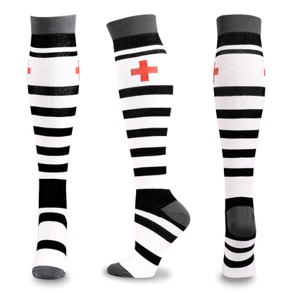 Plusock Medical Pattern Print Compression Socks(5 Pairs) - B - L/XL - image 8