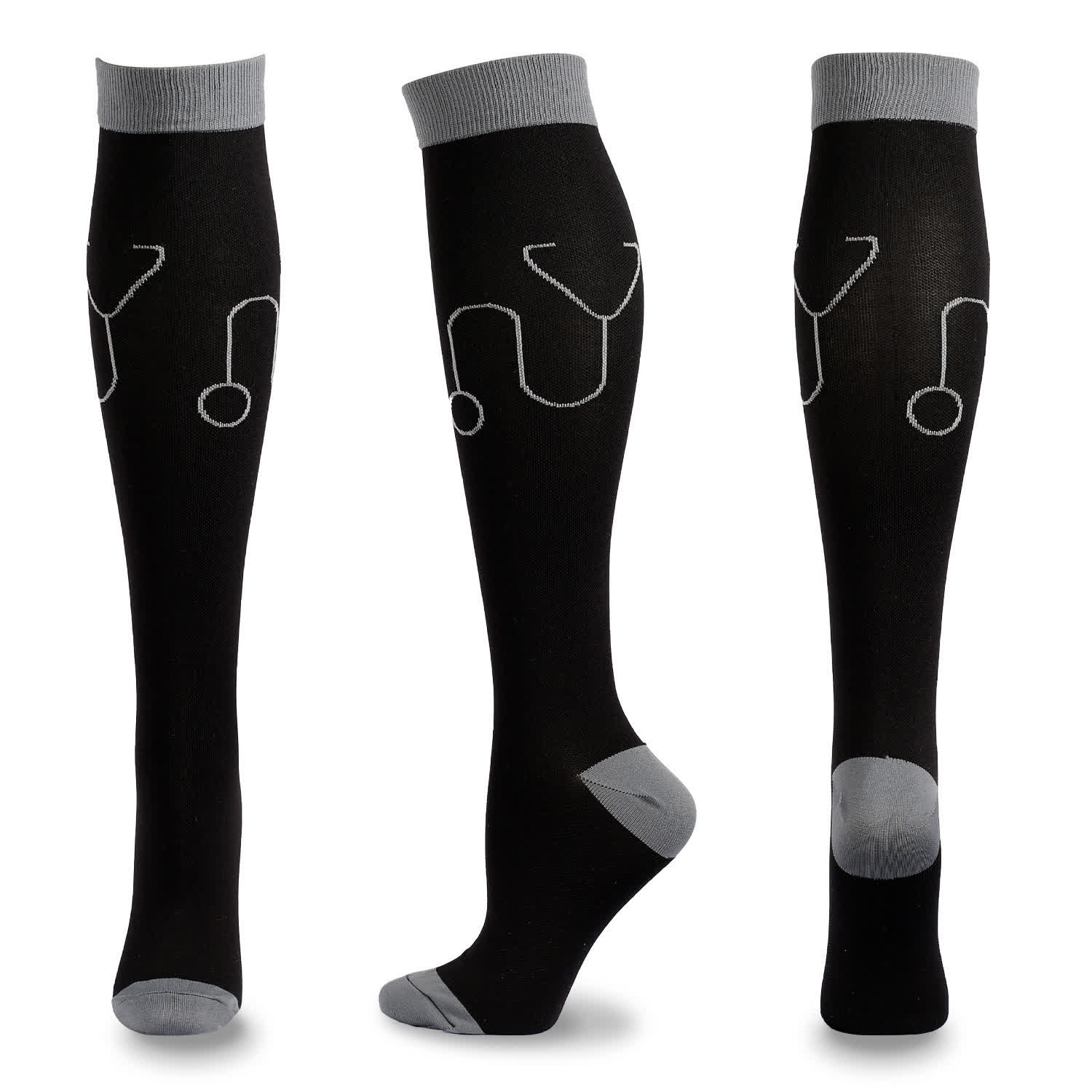 Plusock Medical Pattern Print Compression Socks(5 Pairs) - D - L/XL - image 10