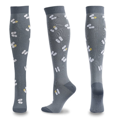 Plusock Medical Pattern Print Compression Socks(5 Pairs) - E - L/XL - image 11
