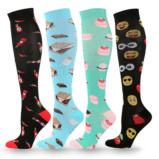 Plusock Fun Print Compression Socks(4 Pairs) - image 0