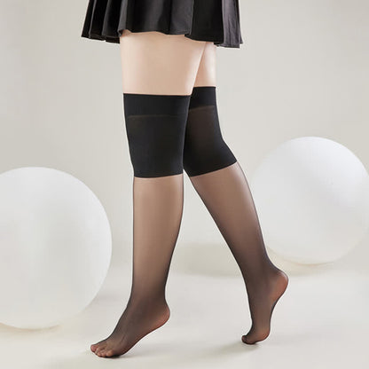Knee Wrap Sheer Thigh High Socks(3 Pairs)