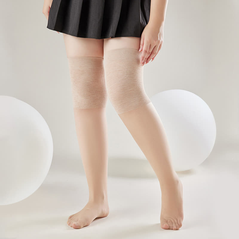 Knee Wrap Sheer Thigh High Socks(3 Pairs)