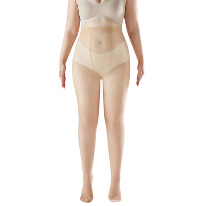 Plusock Ultra-thin High Waist Anti-snagging Sheer Pantyhose(2 Pairs) - Nude - XL - image 2