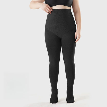 High Waist Solid Color Footed Pantyhose