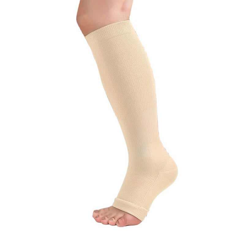 Polka Dot High Elastic Open Toe Compression Socks(3 Pairs)