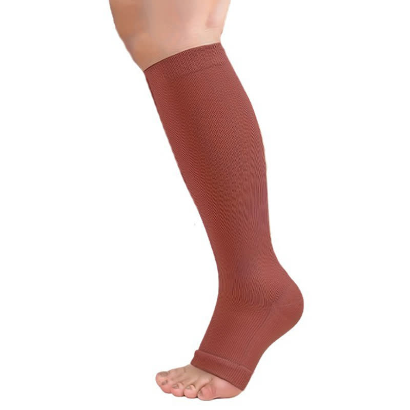 Polka Dot High Elastic Open Toe Compression Socks(3 Pairs)