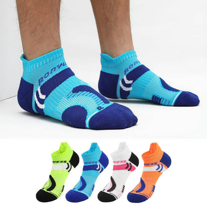 Bright Color Block Breathable Sports Ankle Socks(4 Pairs)