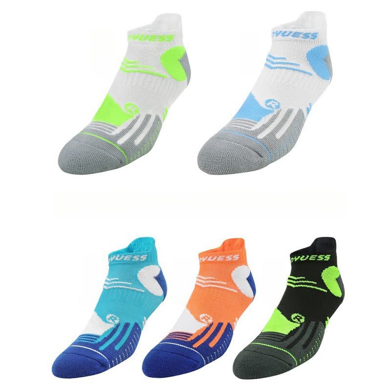 Colorful Block Breathable Sports Ankle Socks(5 Pairs)