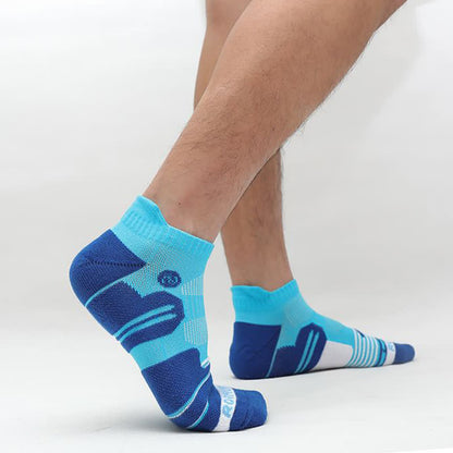 Color Block Stripe Breathable Sports Ankle Socks(5 Pairs)