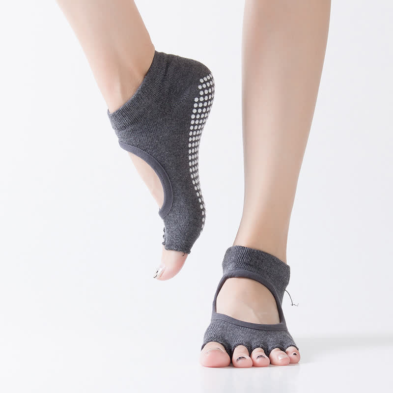 Non-Slip Five-Toe Open Toe Yoga Socks(5 Pairs)