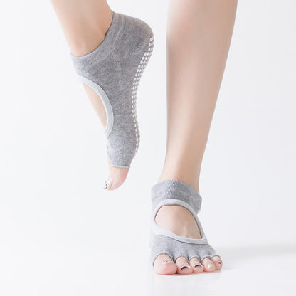 Non-Slip Five-Toe Open Toe Yoga Socks(5 Pairs)