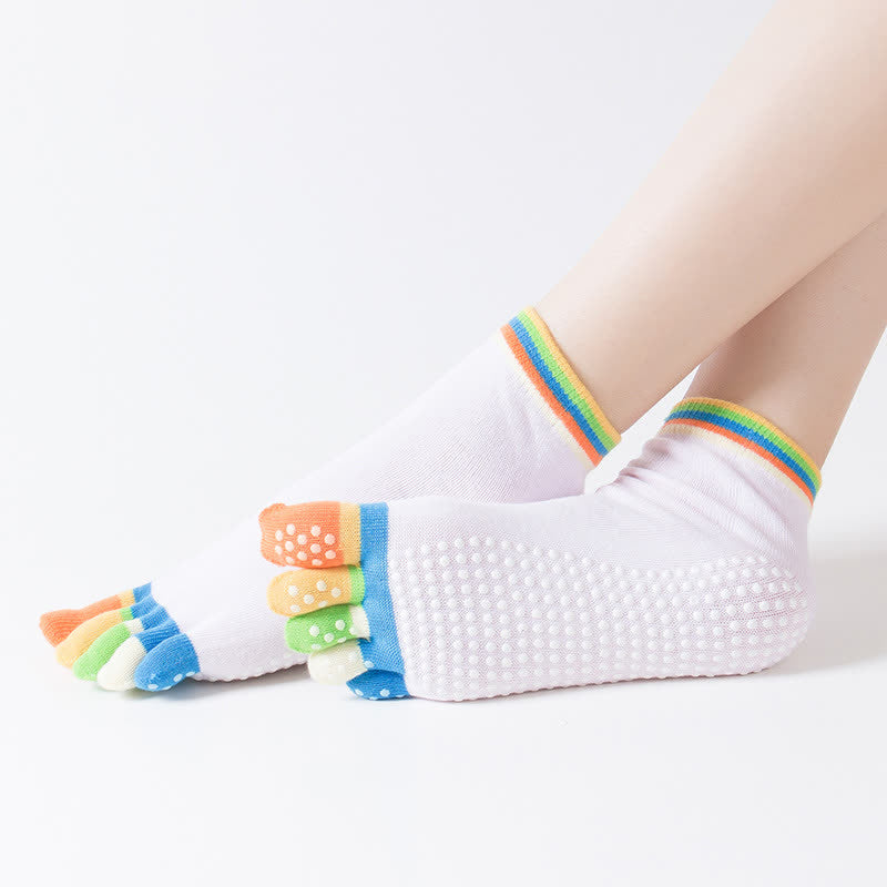 Colorful Non-Slip Five-Toe Yoga Socks(6 Pairs)