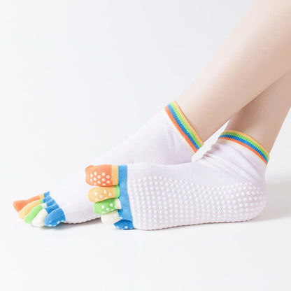 Colorful Non-Slip Five-Toe Yoga Socks(6 Pairs)