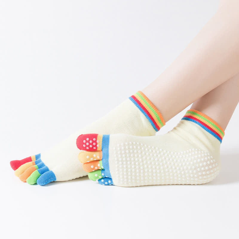 Colorful Non-Slip Five-Toe Yoga Socks(6 Pairs)