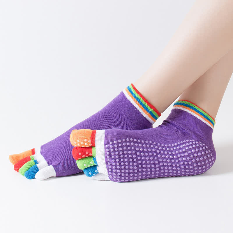 Colorful Non-Slip Five-Toe Yoga Socks(6 Pairs)