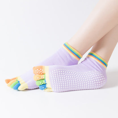 Colorful Non-Slip Five-Toe Yoga Socks(6 Pairs)