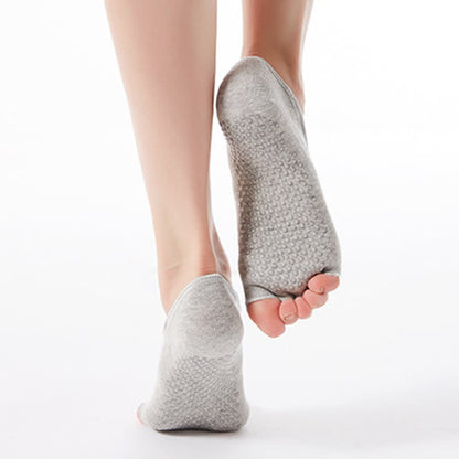 Plusock Cotton Non-Slip Cross Strap Open Toe Grip Socks(6 Pairs) - image 9